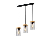 Candellux Lampa wisząca Arist 3x max. 40W E27 drewno i czerń