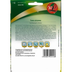 Opakowanie nasion trawy cytrynowej (Cymbopogon citratus) do uprawy ziół.