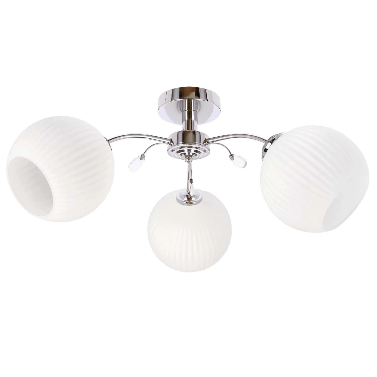 Candellux Lampa sufitowa YOKO chromowa 3xE27 40W klosz biały