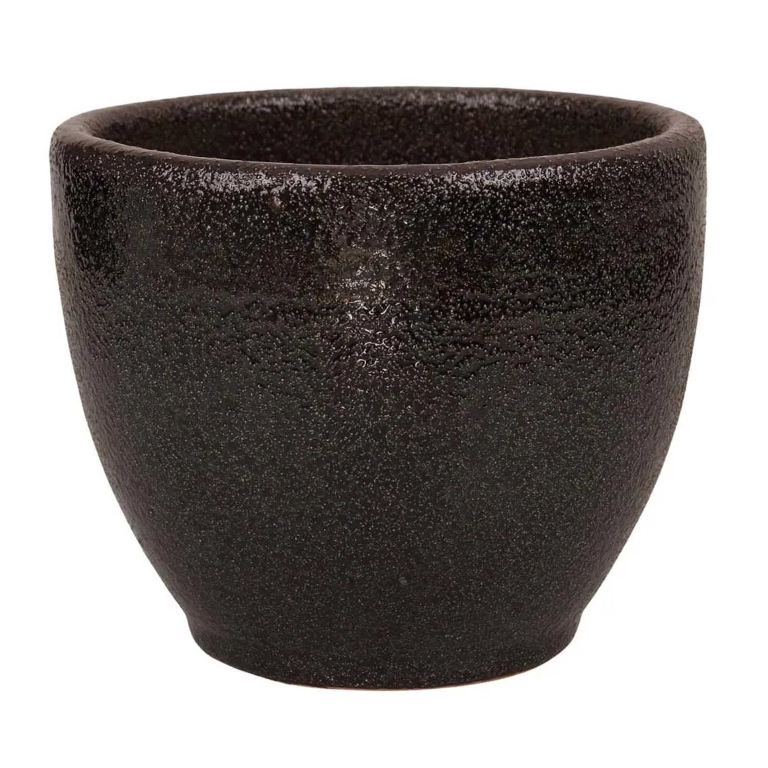 Donica szkliwiona Plain czarna - 36 x 26 cm
