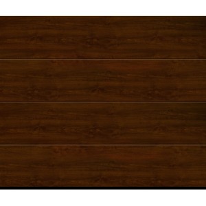 Brązowa powierzchnia bramy garażowej t.b.t. z efektem drewna.