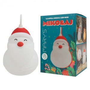 Mary's Lampka nocna LED MIKOŁAJ 1W 3000K+RGB biała