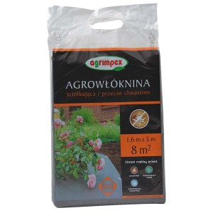Opakowanie agrowłókniny ściółkującej przeciw chwastom, 1,6x5m. Ochrona przed chwastami w ogrodzie.