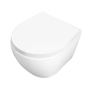 Biała, wisząca miska WC t.b.t. do nowoczesnych łazienek.