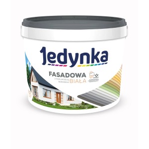 Wiadro farby fasadowej Jedynka, biała. Do trwałej i pięknej fasady.