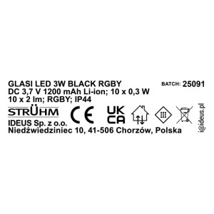 Struhm Girlanda solarna GLASI LED 3W RGBY 10x2lm IP44 7,5m czarna