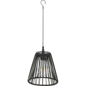 Lampa solarna wisząca IP44 śr. 18 cm czarna