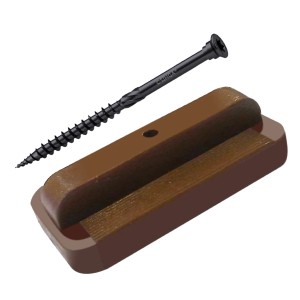 Klips mocujący do desek tarasowych t.b.t. ze śrubą.