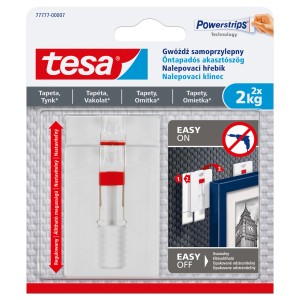 Tesa Powerstrips gwóźdź samoprzylepny do tapet i tynku, 2 kg, 2 sztuki