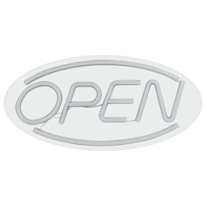 Szary znak LED "OPEN" dla Kinkiety LED.