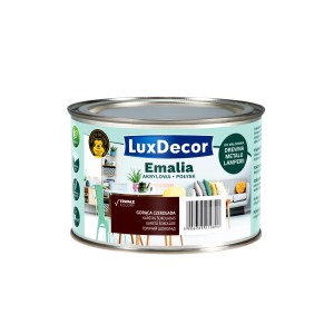Puszka emalii LuxDecor, kolor czekoladowy brąz, do drewna i metalu.
