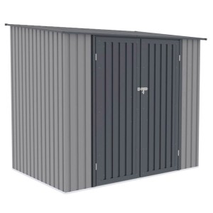 Domek ogrodowy metalowy Kent Light Grey - 222x149 cm, wys. 194 cm