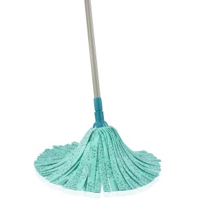 Wymienna głowica Leifheit Classic Mop Viscose Plus, miętowa z paskami wiskozowymi do skutecznego czyszczenia.