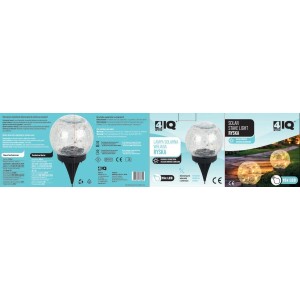 4iQ Zestaw 2 lampek solarnych wbijanych RYSKA 15xLED