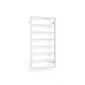 Biały grzejnik t.b.t. do łazienki lub salonu.