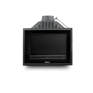 Czarny wkład kominkowy t.b.t. do użytku wewnętrznego.