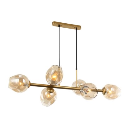 Italux Lampa wisząca BORGO złota 6x40W E27