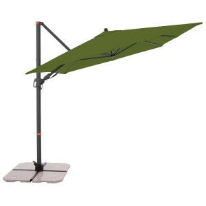Parasol wiszący Doppler MyZone, 240x320 cm, Kiwi, z funkcją obrotu i pochylania na podstawie.