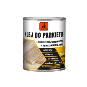 Puszka kleju do parkietu Dragon do montażu podłóg.