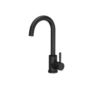 Czarna bateria jednouchwytowa t.b.t. do zlewu lub umywalki.