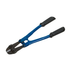 LUX Nożyce do prętów 350 mm Classic wykonane ze stali narzędziowej z niebieską rączką i czarną plastikową osłoną dłoni.