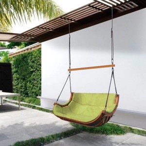 Fotel wiszący ALPHA 2 z belką prostą zielony