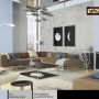Salon w odcieniach niebieskiego i szarego z farbami Magnat. Kolorowe farby do ścian dla nowoczesnego wnętrza.