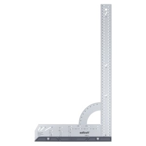 wolfcraft Kątownik uniwersalny 280x500 mm: Wielofunkcyjne narzędzie pomiarowe ze skalą i ogranicznikiem.