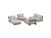 Esti&Esta x ZIEŃ Komplet mebli wypoczynkowych TULUM szary 6-częściowy