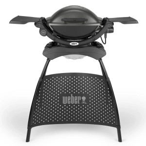 Weber Q1400 elektryczny grill stojący ze stolikami bocznymi, 2200 W, idealny na balkon i taras.