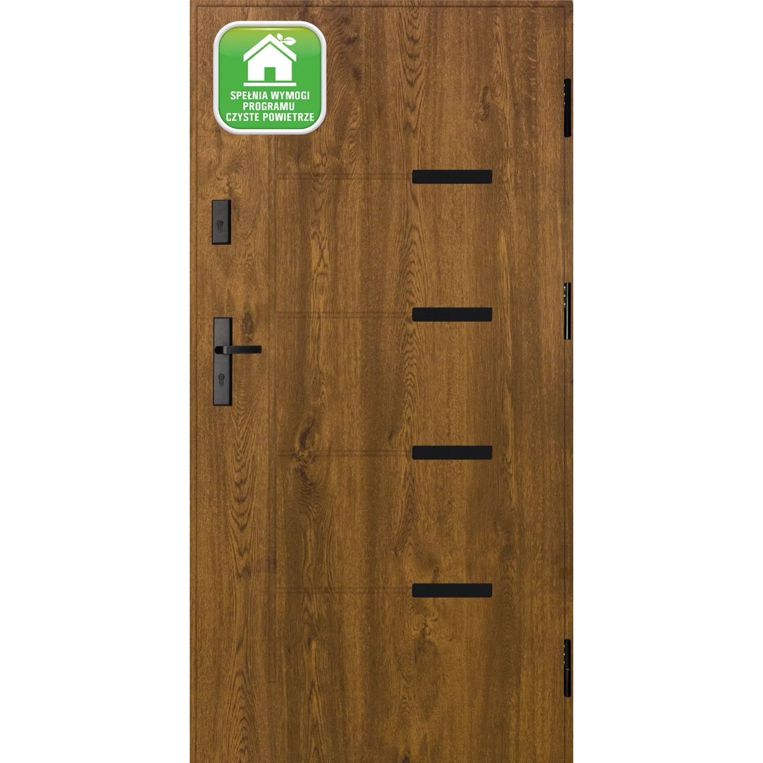 Splendoor Drzwi zewnętrzne Onyks Orzech 90P otwierane na zewn. 103x208