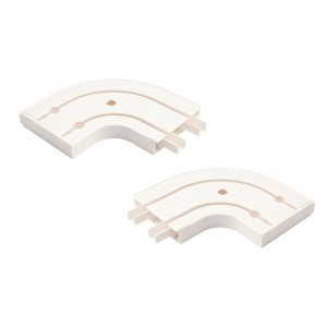 Gardinia GE2 okrągłe łuki, 2 sztuki, białe, do podwójnych karniszy. Złącza narożne do zasłon.