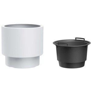 Doniczka t.b.t., biało-czarna, do użytku wewnątrz i na zewnątrz.