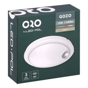 ORO Oprawa kanałowa GOZO czujnik PIR 15W 4000K 1100lm IP54 biała