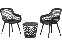 Komplet mebli balkonowych UBATA czarny 3-częściowy