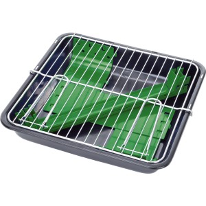 Grillchef PortaGo grill węglowy, zielony, z rusztem i osłoną przeciwwiatrową.