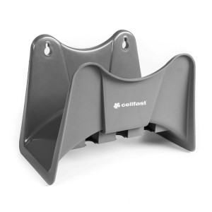 Szary uchwyt ścienny na wąż ogrodowy firmy cellfast.