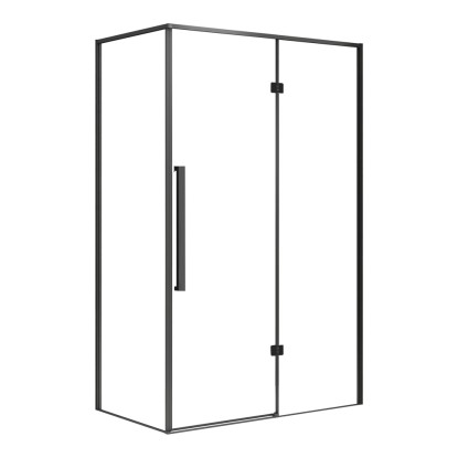 KABI Kabina prysznicowa Largo 120 x 90 czarny mat prawa