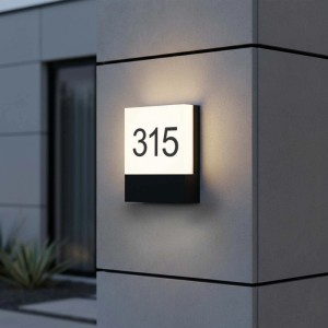 Goldlux Kinkiet zewnętrzny LED NEVADA nr. domu 9W 4000K 1200lm IP54 czarny