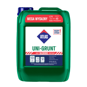 Zielony kanister gruntu głęboko penetrującego t.b.t. do przygotowania powierzchni.