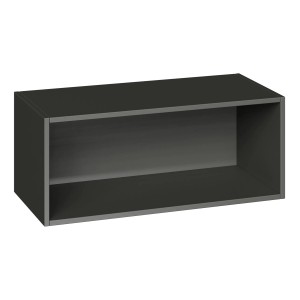 Szara szafka wisząca t.b.t. do garderoby z jedną półką.