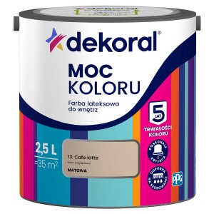 Dekoral Moc Koloru Farba do ścian, 2,5L, Cafe Latte, matowa