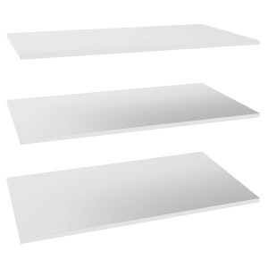 Trzy białe półki do szaf i garderób kompaktowych.