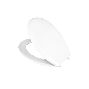 Biała deska sedesowa do kompaktowych WC, widok z góry.