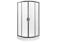 Liveno Kabina półokrągła Supra 90 czarna brodzik niski