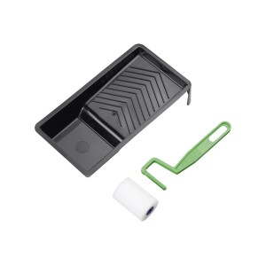 ELLIX 3-częściowy zestaw do lakierowania: kuweta, uchwyt i wałek z pianki.