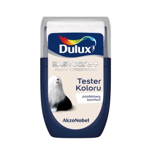 Tester koloru Dulux EasyCare+, pastelowy komfort. Kolorowe farby do ścian wewnętrznych.