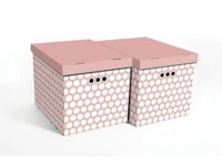 Erkar-Opakowania Komplet pudeł KOŁA XL pudrowy róż 2 szt.