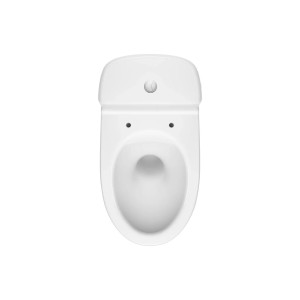 Biała, kompaktowa toaleta t.b.t., widok z góry.