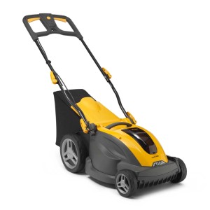 Akumulatorowa kosiarka Stiga Combi 340e z akumulatorem i ładowarką, żółto-antracytowa.